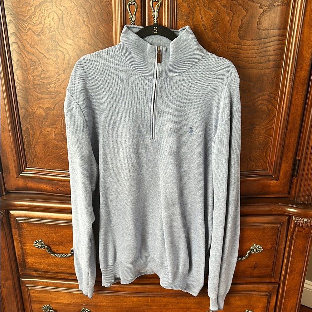 Men's Polo Ralph Lauren Blue Half-Zip Sweater